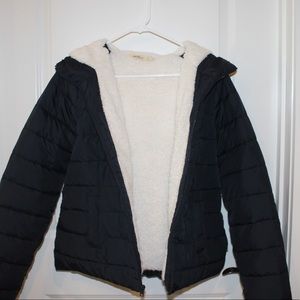 Holister-Puffy winter jacket with fuzzy lining